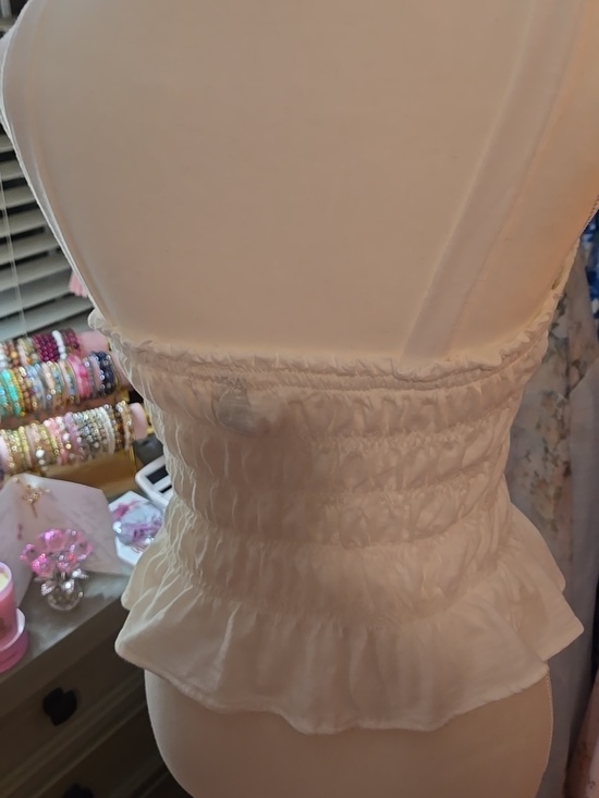 Universal Thread White Smocked Ruffle Tank Top - Picture 12 of 12